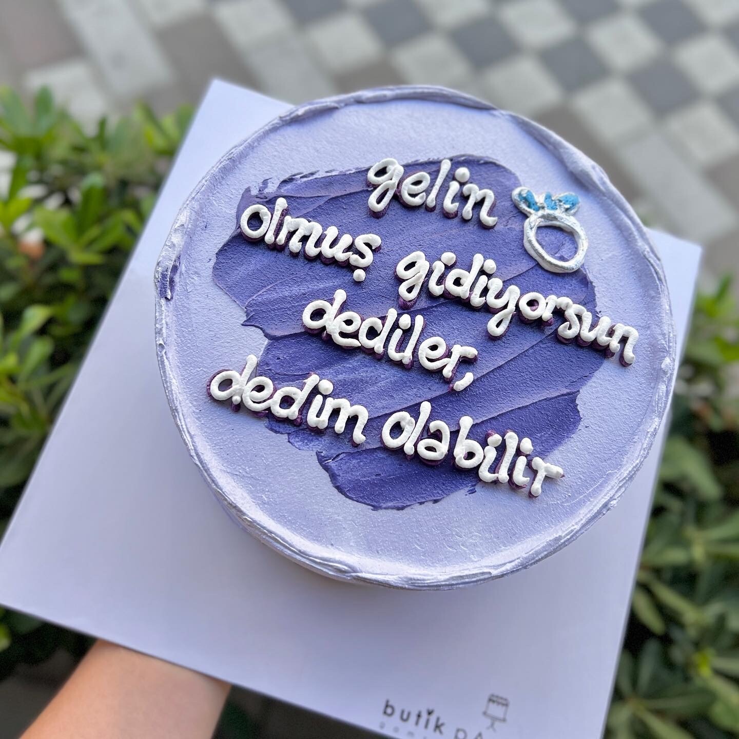 Bride Temalı Yazılı Pasta