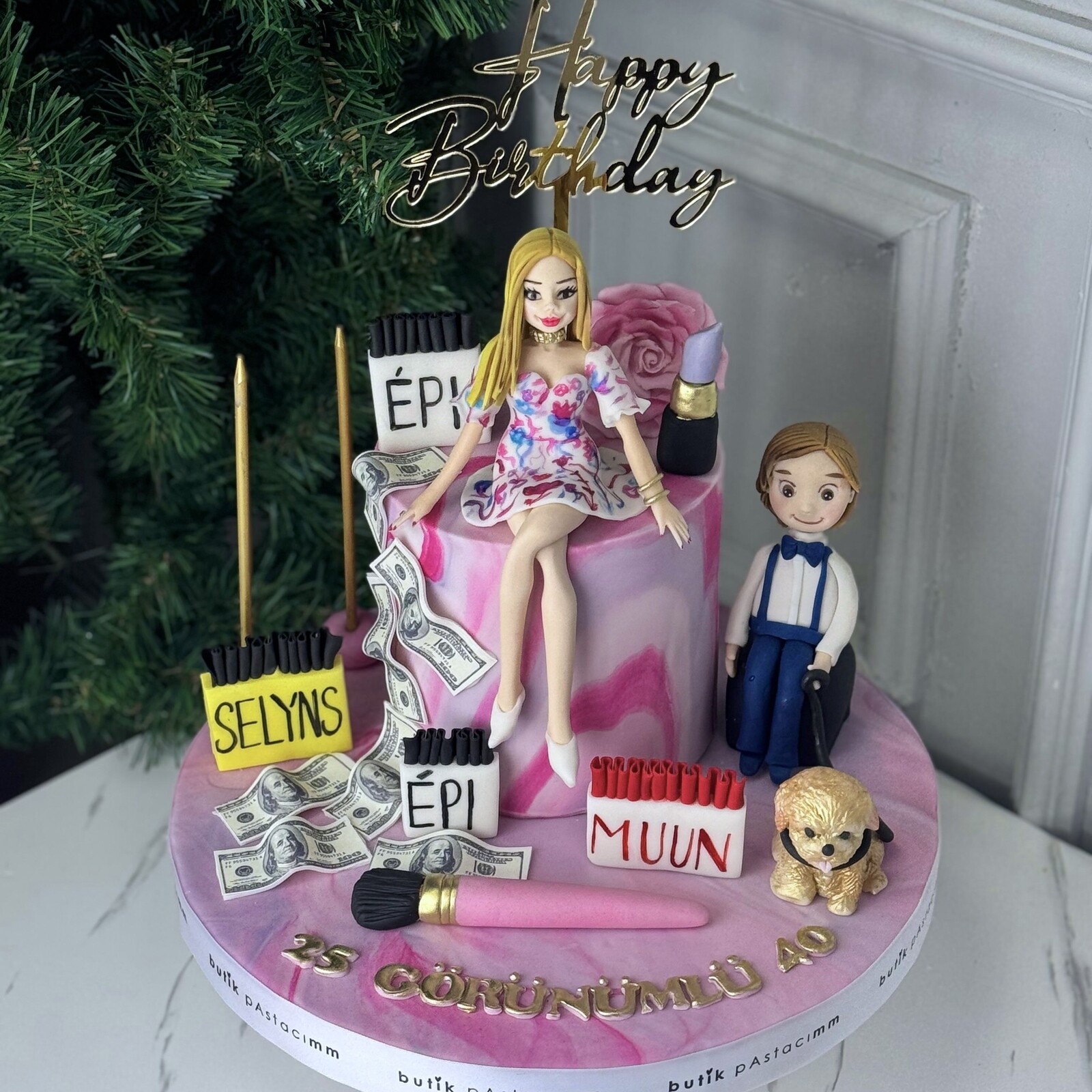 Havalı Anne Çocuk Figürlü Pasta