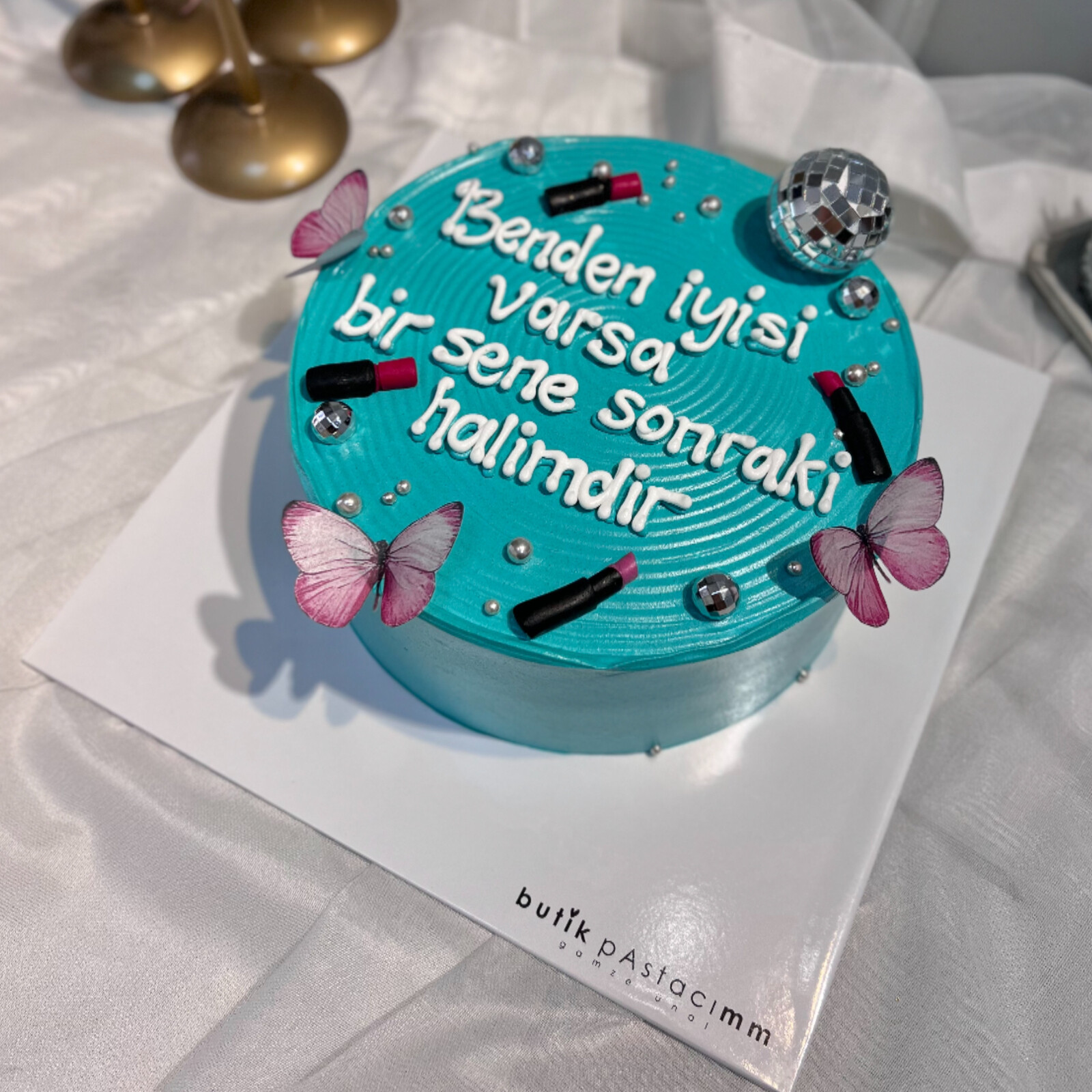 Ruj ve Disco Toplu Yazılı Pasta