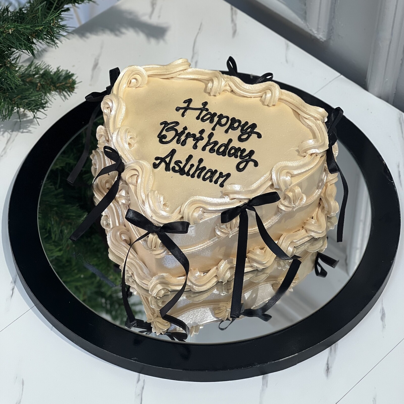 Vintage Sedefli Kalpli Kurdeleli Pasta