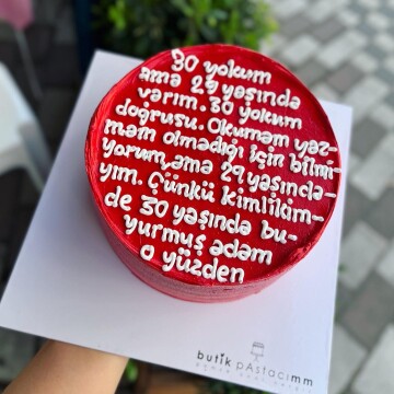 30 Yokum Ama 29 Varım Yazılı Pasta