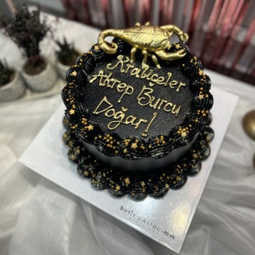 Akrep Burcuna Özel Yazılı Pasta