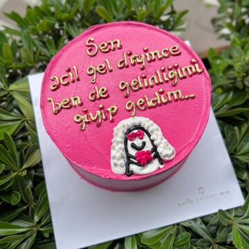 Bekarlığa Veda Konseptli Yazılı Pasta