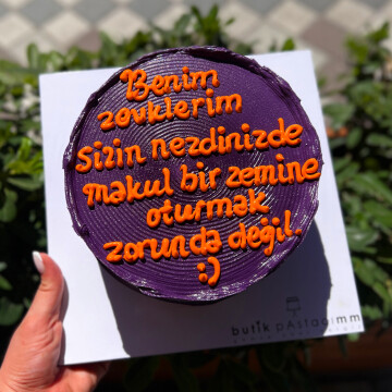 Benim Zevklerim Yazılı Pasta