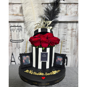 Çiçekli Kişiye Özel Pasta