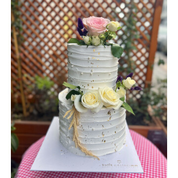 Çiçekli Tasarım Pasta