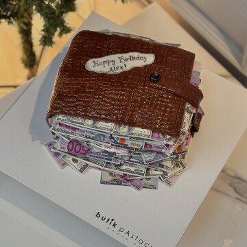 Cüzdan Pasta - Para Detaylı Pasta