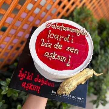 Galatarasay Temalı Yazılı Pasta