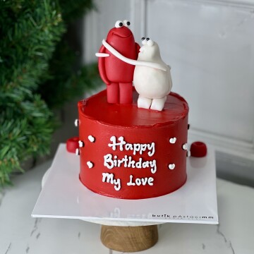 Komik Sevgili Pastası (Kırmızı)