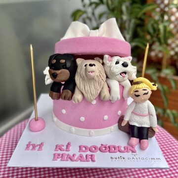 Köpek Tasarımlı Çocuk Pastası