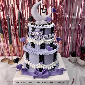 Kuromi Temalı Kremalı Pasta