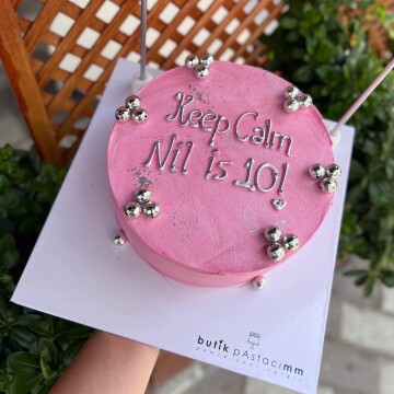 Minik Disco Toplu Silver Yazılı Pasta