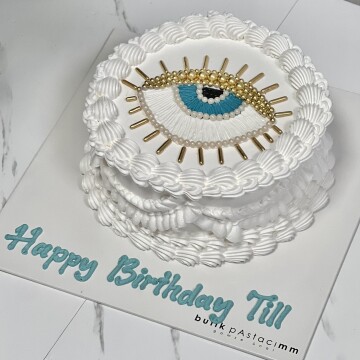 Nazar Göz Çizimli Retro Pasta 3