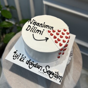 Nişanlımın Dilimi Yazılı Pasta