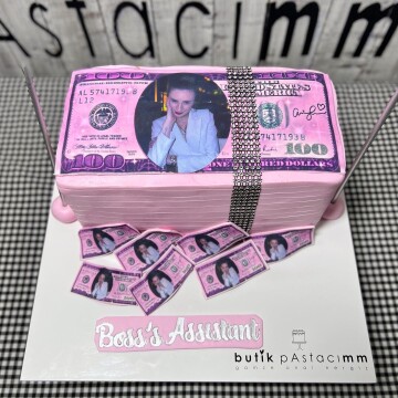 Pembe Dolarlı Kişiye Özel Pasta