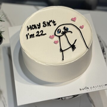 Sevimli Çizimli Yazılı Pasta