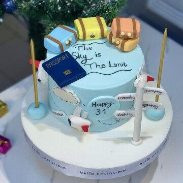 Seyahat Temalı Pasta