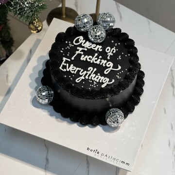 Siyah Disco Toplu Yazılı Pasta