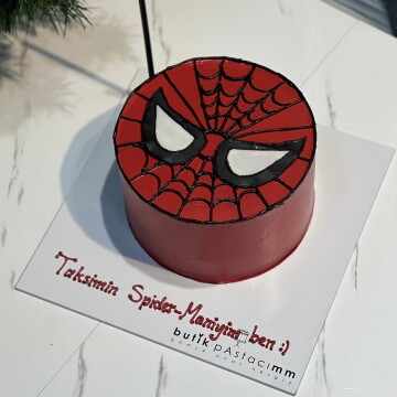 Spiderman Çizimli Kremalı Pasta